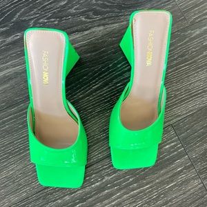 Neon green heels size 6